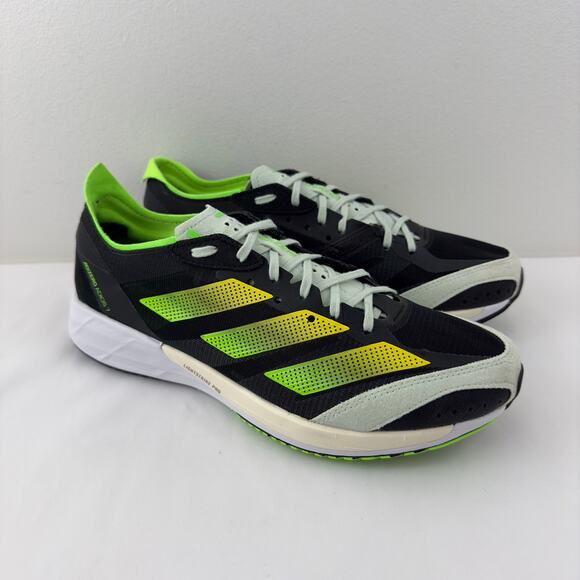 Adidas Adizero Adios 7 black and green‎ running shoes - Picture 1 of 8